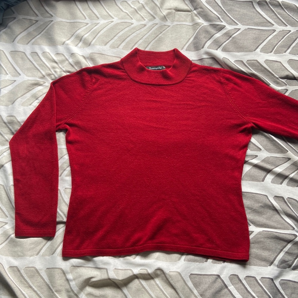 Red Mockneck Sweater